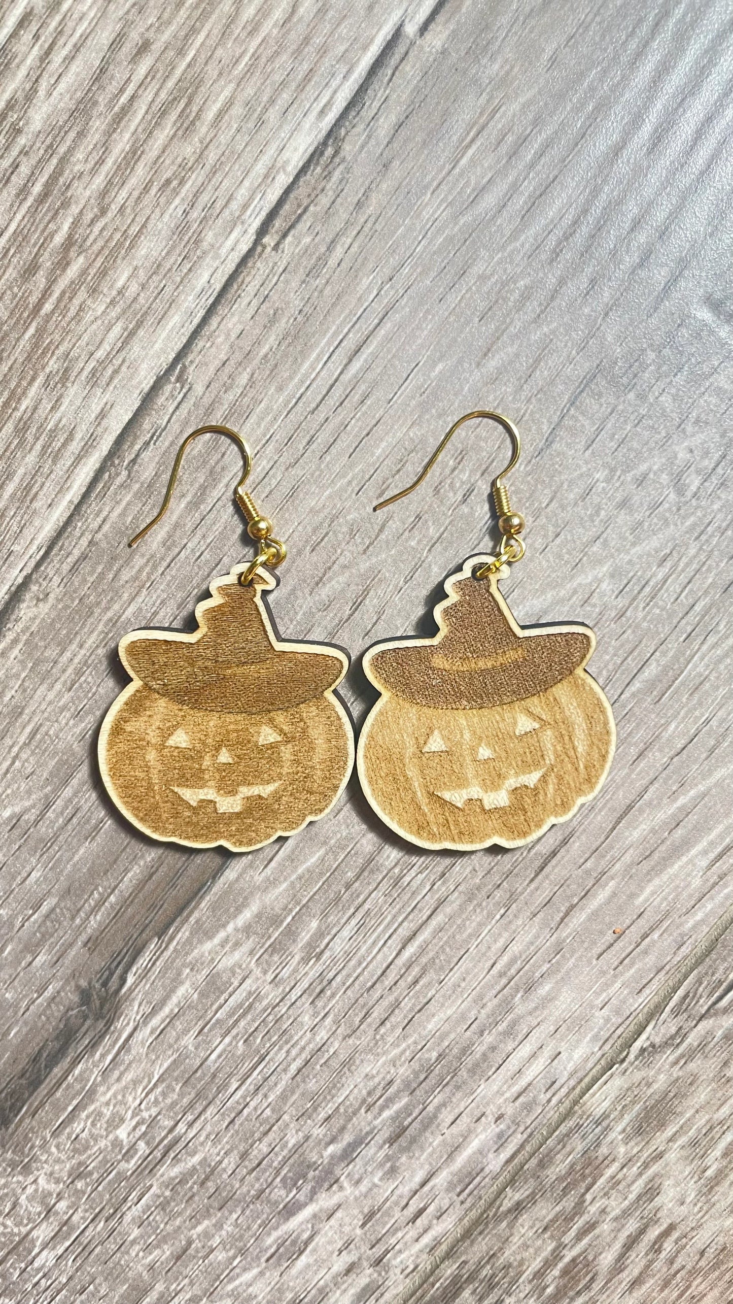 Pumpkin with Witch Hat Earrings