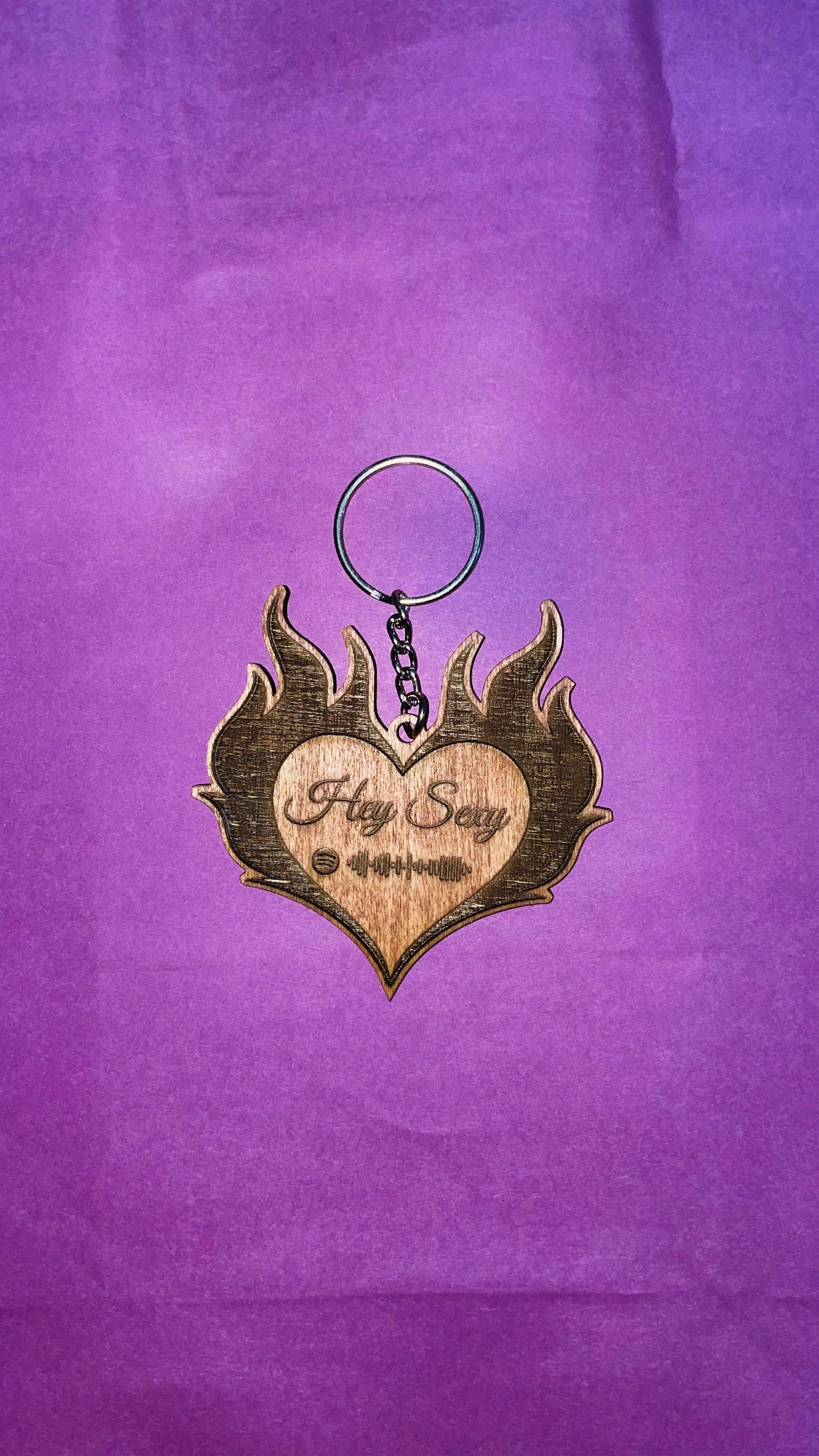 Heart Keychain with Custom Spotify Code
