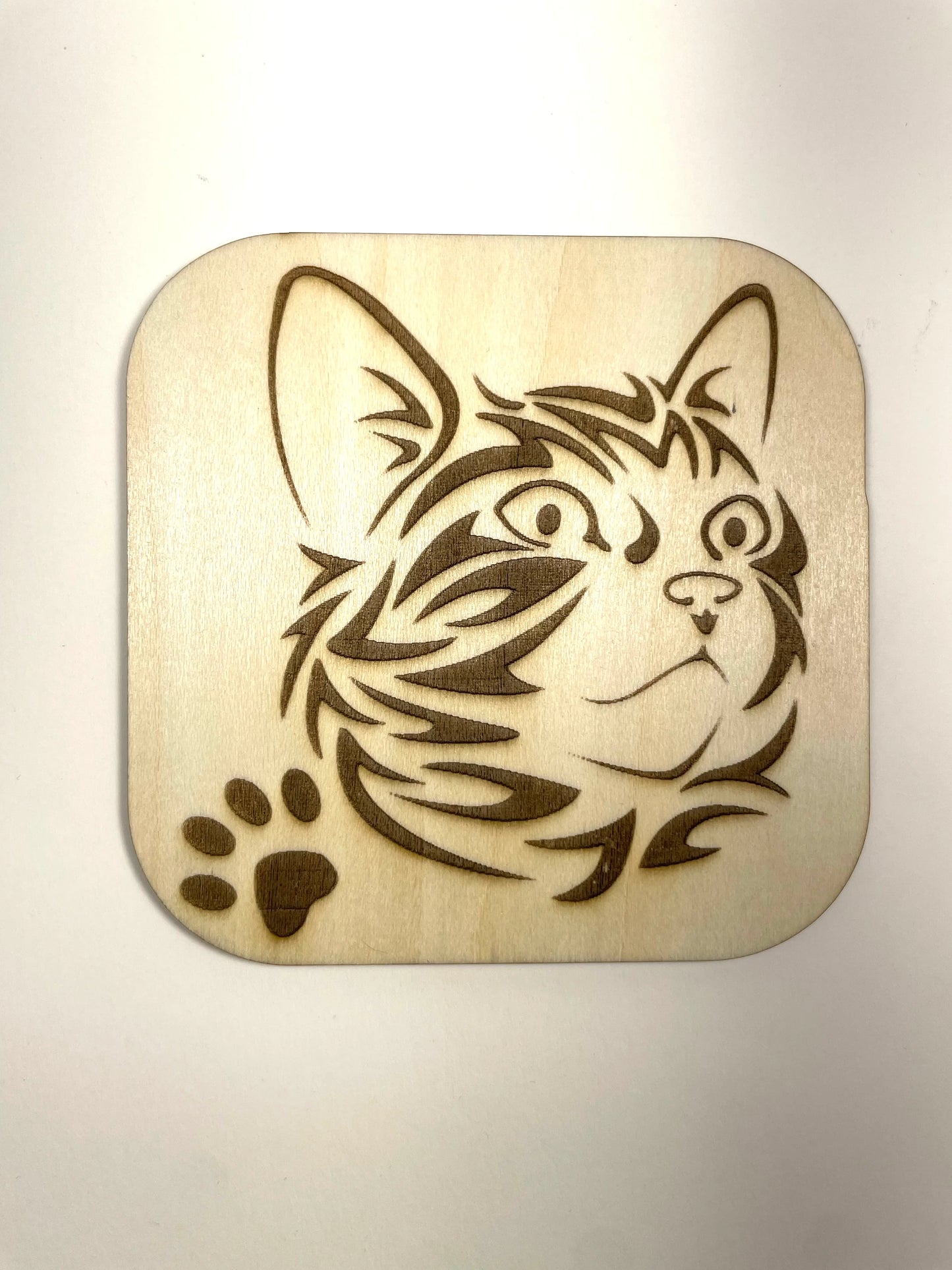 Tribal Kitty Cat Coaster Set